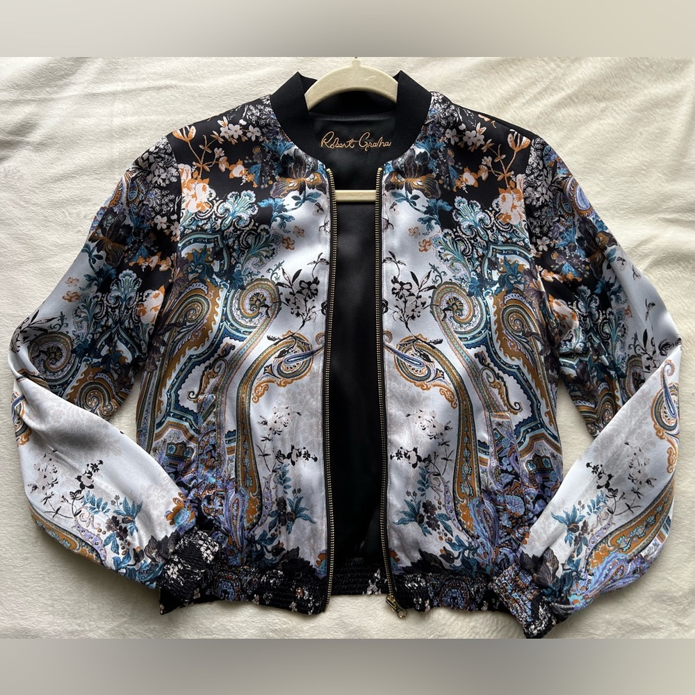 Robert Graham Silk Bomber Jacket